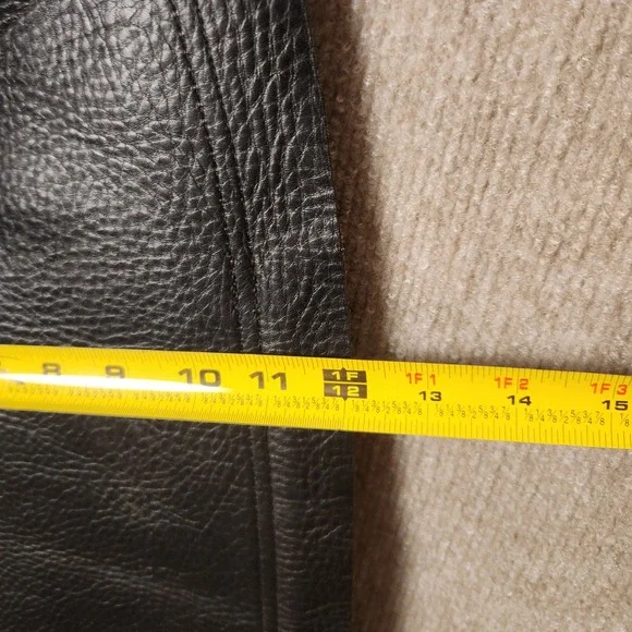 Black Leather Motorcycle Biker Chaps Protective Riding Gear Western Wear - Picture 4 of 7